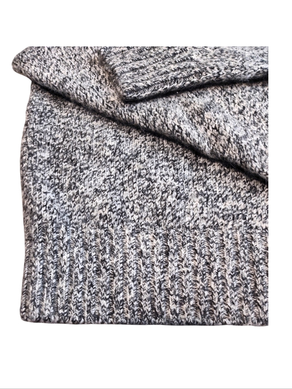 ZARA Grey Marled Chunky Knit Turtleneck Sweater Womens Size Medium - Picture 7 of 14